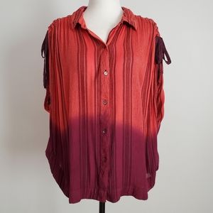 Free People Ombre Button Up Top Size Medium